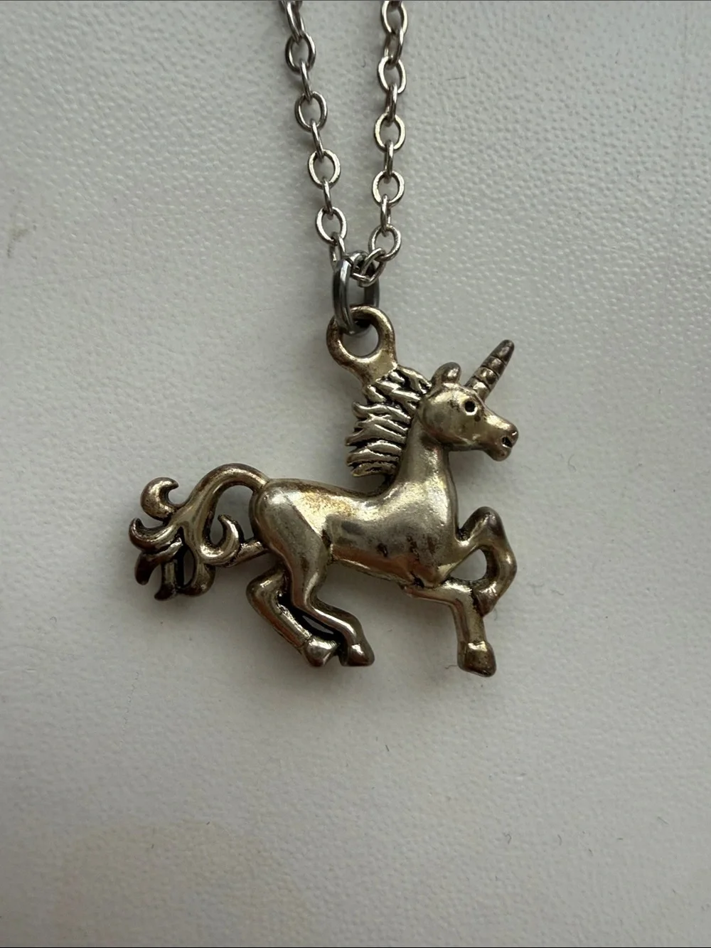 Silver Unicorn Necklace for Kids